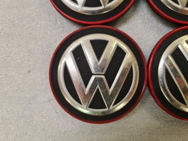 Origineel 4x Naafkap Naafkapjes VW GTI Rood 5G0601171B